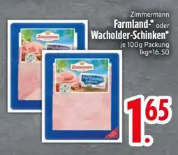 Edeka Zimmermann Farmland- oder Wacholder-Schinken Angebot