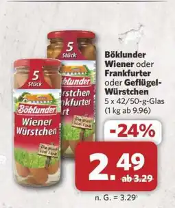 Combi Böklunder Wiener oder Frankfurter oder Geflügel-Würstchen Angebot