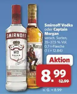 Combi Smirnoff Vodka oder Captain Morgan Angebot