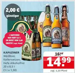 Getränke Quelle Kapuziner weißbier, kellerweizen, hefe alkoholfrei Angebot