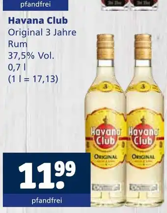 Getränkewelt Havana club original 3 jahre rum Angebot