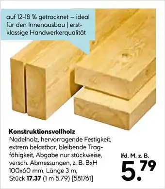 Hellweg Konstruktionsvollholz Angebot