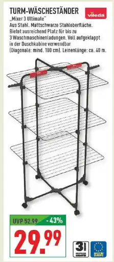 Marktkauf Vileda turm-wäscheständer mixer 3 ultimate Angebot