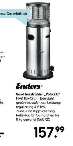 Hellweg Enders gas-heizstrahler „polo 2.0“ Angebot