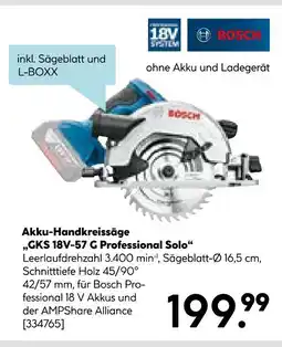 Hellweg Bosch akku-handkreissäge gks 18v-57 g professional solo Angebot