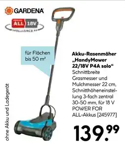 Hellweg Gardena akku-rasenmäher handymower 22/18v p4a solo Angebot
