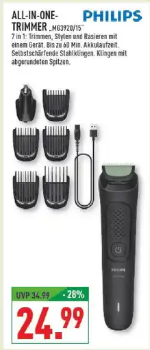 Marktkauf Philips all-in-one-trimmer mg3920/15 Angebot