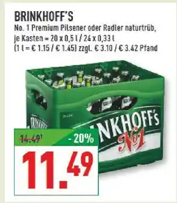 Marktkauf Brinkhoff's no. 1 premium pilsener oder radler naturtrüb Angebot