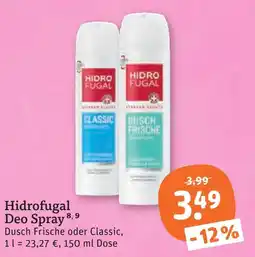 tegut Hidrofugal deo spray Angebot