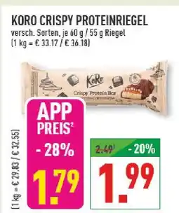 Marktkauf Koro crispy proteinriegel Angebot