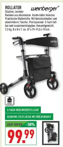 Marktkauf Weinberger rollator Angebot