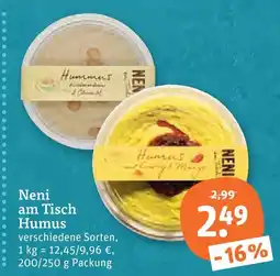 tegut Neni am tisch humus Angebot