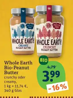tegut Whole earth bio-peanut butter crunchy Angebot