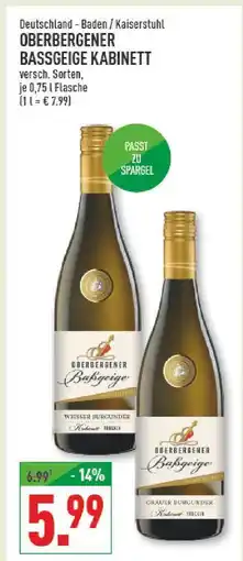 Marktkauf Oberbergener bassgeige kabinett weißer burgunder Angebot