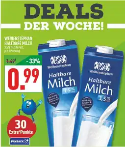 Marktkauf Weihenstephan haltbare milch 1,5% fett Angebot