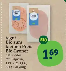 tegut Tegut... bio-lyoner natur oder mit paprika Angebot
