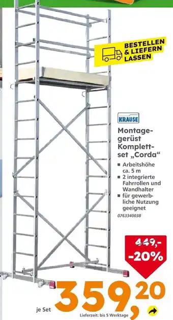 Globus Baumarkt Krause montagegerüst komplettset 'corda' Angebot