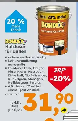 Globus Baumarkt Bondex holzlasur für außen Angebot