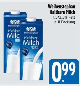 Edeka Weihenstephan haltbare milch 1,5% fett Angebot