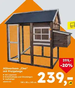 Globus Baumarkt Hühnerhaus cleo mit freigehege Angebot