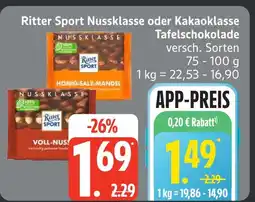 Edeka Ritter sport nussklasse honig-salz-mandel Angebot