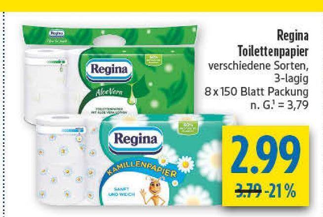 Regina aloe vera toilettenpapier Angebot bei diska