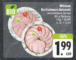 E-Center Wiltmann bio frischwurst aufschnitt Angebot