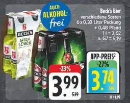 E-Center Beck's green lemon Angebot