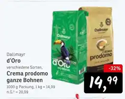 KONSUM Dallmayr d'oro crema prodomo ganze bohnen Angebot