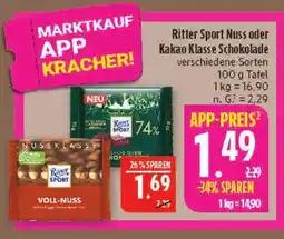 Marktkauf Ritter sport nuss klasse voll-nuss Angebot