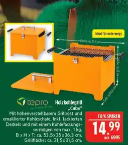 Marktkauf Tepro holzkohlegrill cube Angebot