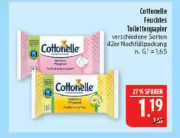 Marktkauf Cottonelle feuchtes toilettenpapier sensitiv pflege mit mandelöl Angebot