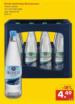 Netto Marken-Discount Brohler natürliches mineralwasser Angebot