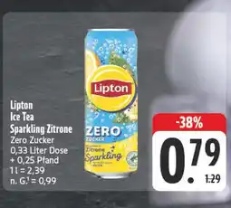 Edeka Lipton ice tea sparkling zitrone zero zucker Angebot