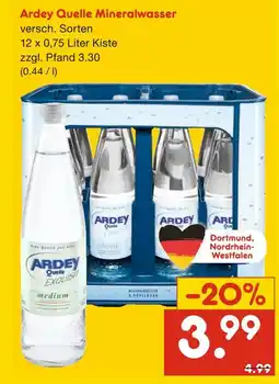 Netto Marken-Discount Ardey quelle mineralwasser Angebot