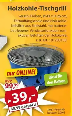 Sonderpreis Baumarkt Holzkohle-Tischgrill Angebot