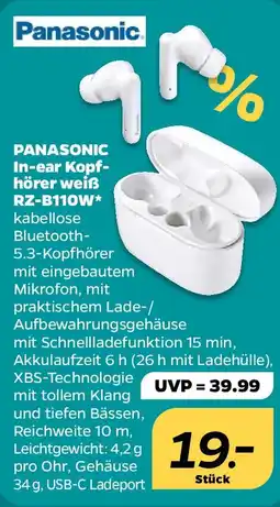 NETTO PANASONIC In-ear Kopfhörer weiß RZ-B110W Angebot