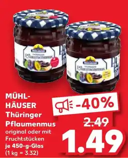 Kaufland MÜHL- HÄUSER Thüringer Pflaumenmus Angebot