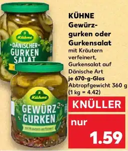 Kaufland KÜHNE Gewürz- gurken oder Gurkensalat Angebot