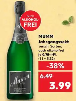Kaufland MUMM Jahrgangssekt Angebot