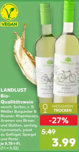Kaufland LANDLUST Bio- Qualitätswein Angebot