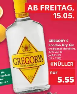 Kaufland GREGORY'S London Dry Gin Angebot