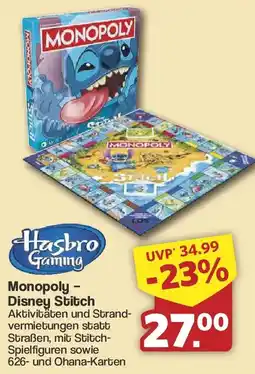 Famila Nord West Hasbro Gaming Monopoly - Disney Stitch Angebot