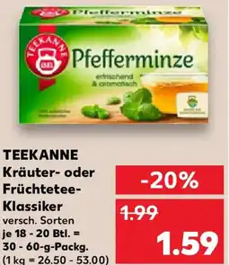 Kaufland TEEKANNE Kräuter- oder Früchtetee Klassiker Angebot