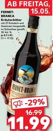 Kaufland FERNET BRANCA Kräuterbitter Angebot