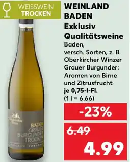 Kaufland WEINLAND BADEN Exklusiv Qualitätsweine Angebot