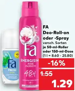 Kaufland FA Deo-Roll-on oder Spray Angebot