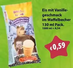 Mix Markt Eis mit Vanillegeschmack im Waffelbecher Angebot