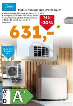 Globus Baumarkt Midea Mobile Klimaanlage „Porta Split" Angebot