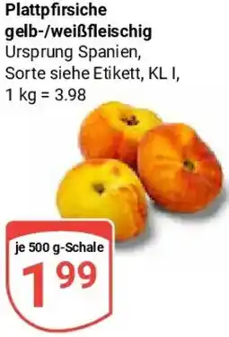 Globus Plattpfirsiche gelb-/weißfleischig Angebot